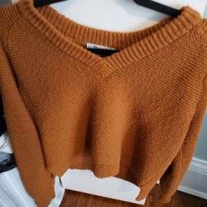 Madewell Burnt Orange V-Neck Sweater